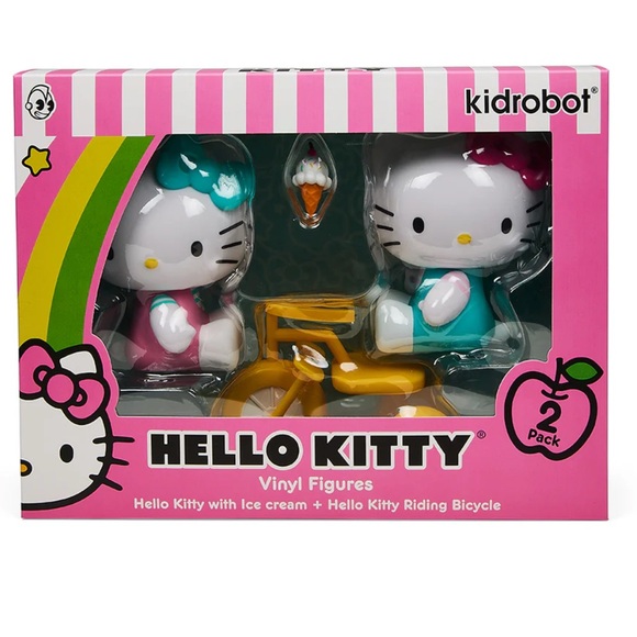 Kidrobot Other - Kidrobot Hello Kitty Vinyl Figures - Bicycle and Ice Cream Set